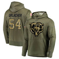 C.Bears #54 Brian Urlacher Player Olive Salute to Service Pullover Hoodies Home Game Gdoa Stitched Jerseys