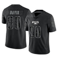 P.Eagles #90 Jordan Davis Player Black Reflective Limited Home Game Gdoa Stitched Jerseys