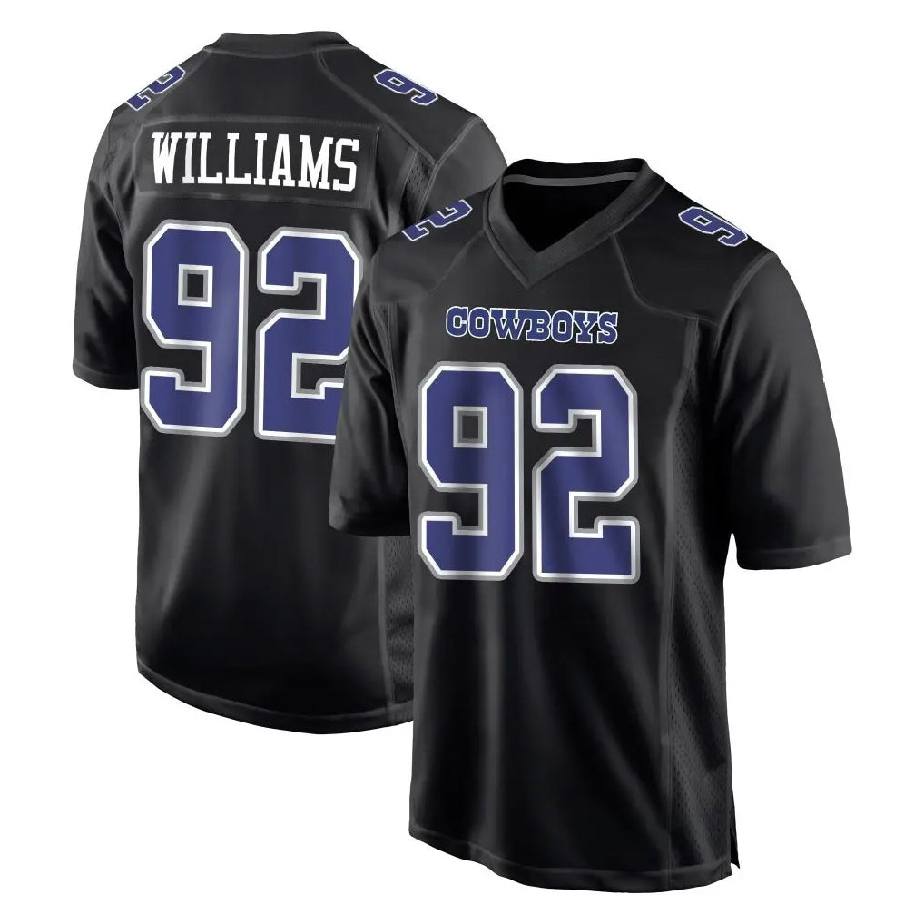 D.Cowboys #92 Quinnen Williams Player Carbon Black Fashion Home Game Gdoa Stitched Jerseys