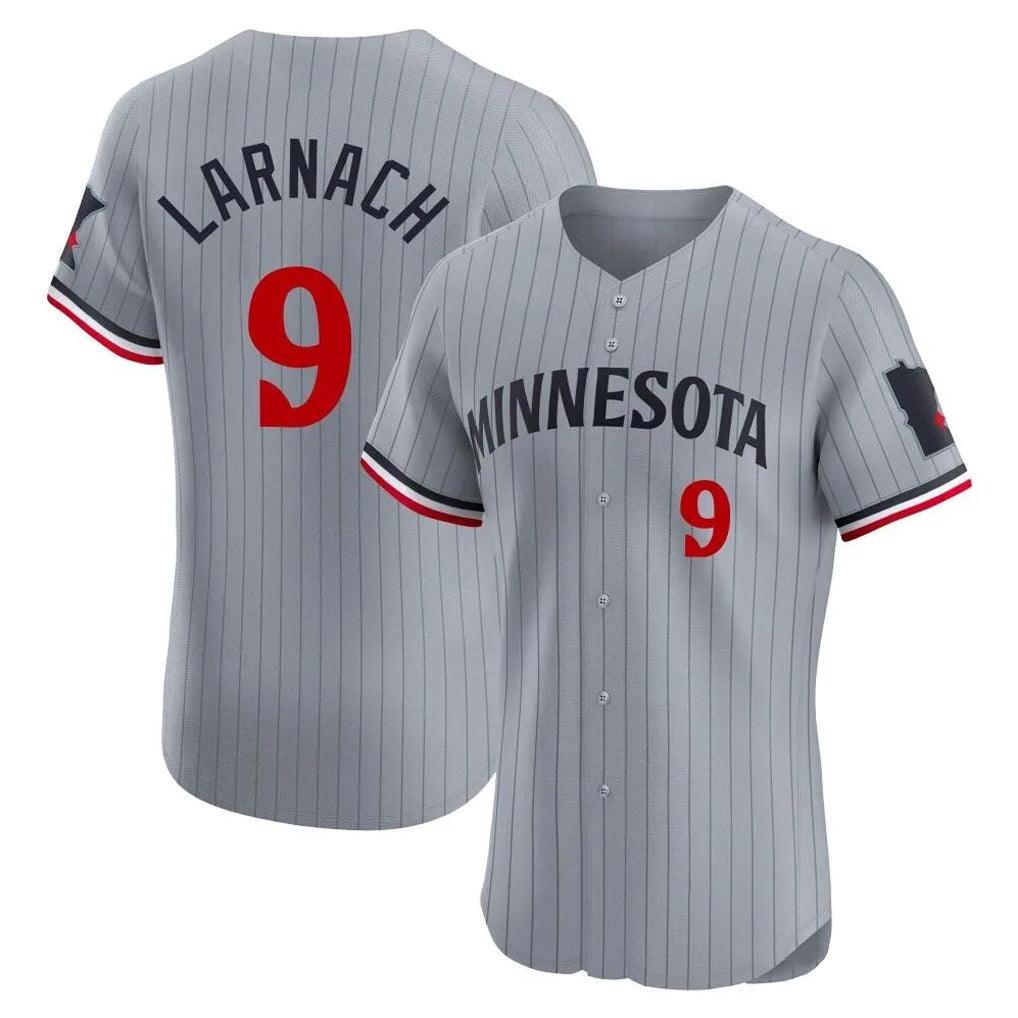 M.Twins #9 Trevor Larnach Player Gray Home Limited Elite Fdoa Stitched Jerseys