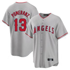 LA.Angels #13 Drew Pomeranz Player Gray Home Game Fdoa Stitched Jerseys