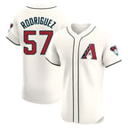 A.Diamondbacks #57 Eduardo Rodriguez Player Cream Elite Home Stitched Jersey