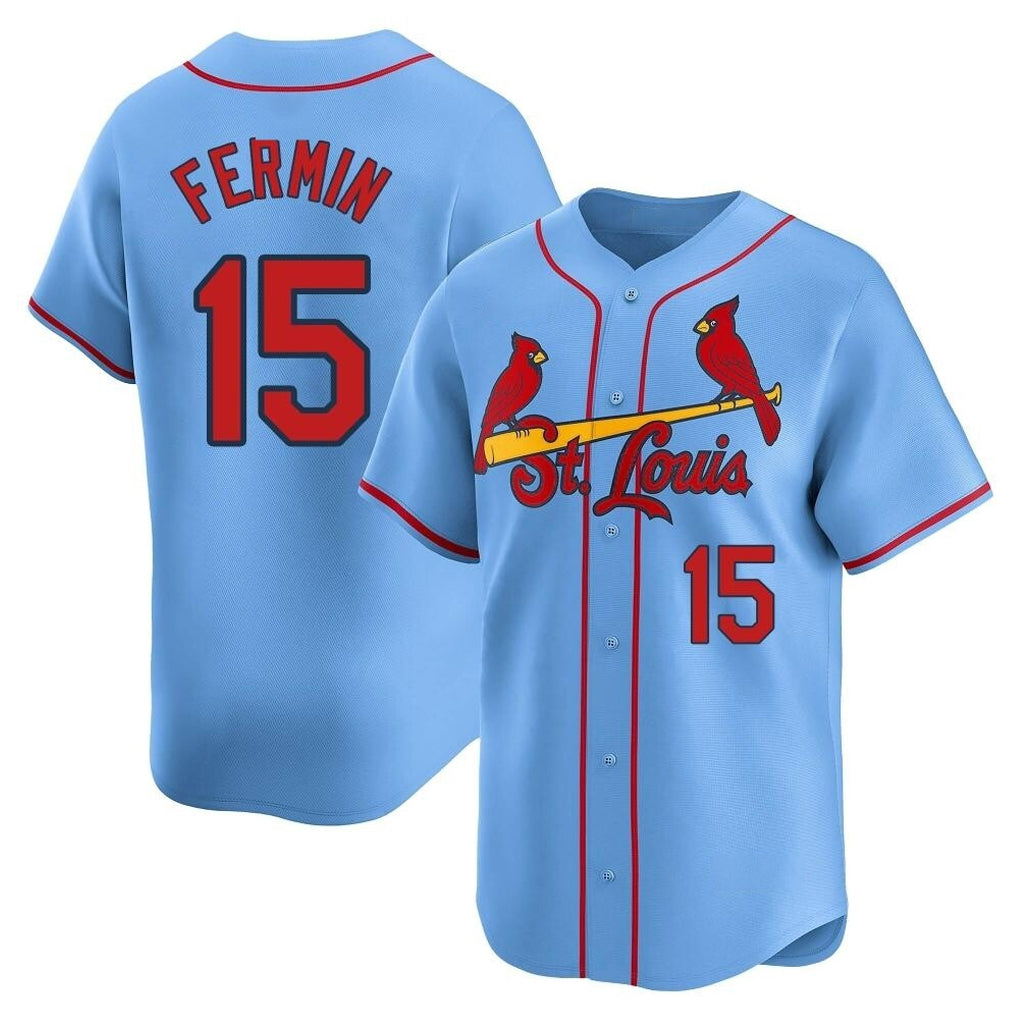 St. Louis Cardinals #15 Jose Fermin Player Light Blue Home Limited Fdoa Stitched Jerseys