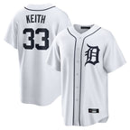 D.Tigers #33 Colt Keith Player White Home Game Gdoa Stitched Jerseys