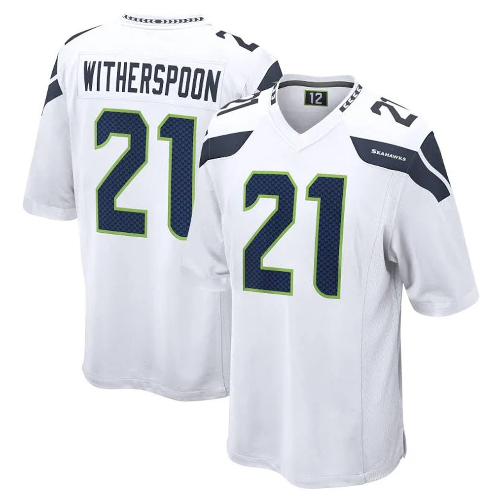 S.Seahawks #21 Devon Witherspoon Player White Home Game Gdoa Stitched Jerseys