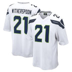 S.Seahawks #21 Devon Witherspoon Player White Home Game Gdoa Stitched Jerseys