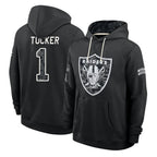 LV.Raiders #1 Tre Tucker Player 2026 Black Logo Pullover Hoodies Limited Game Stitched Jerseys