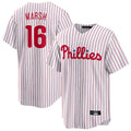 P.Phillies #16 Brandon Marsh Player White Home Game Fdoa Stitched Jerseys