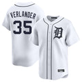 D.Tigers #35 Justin Verlander Player White Home Limited Gdoa Stitched Jerseys