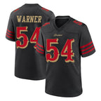 SF.49ers #54 Fred Warner Player Black Rivalries Collection Home Game Gdoa Stitched Jerseys