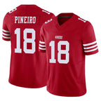 SF.49ers #18 Eddy Pineiro Player Red Limited Vapor F.U.S.E. Home Game Gdoa Stitched Jerseys
