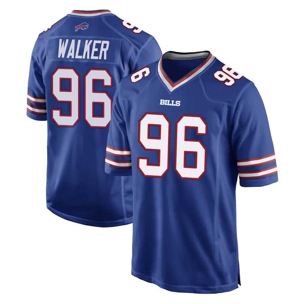 B.Bills #96 Deone Walker Player Royal Home Game Gdoa Stitched Jerseys
