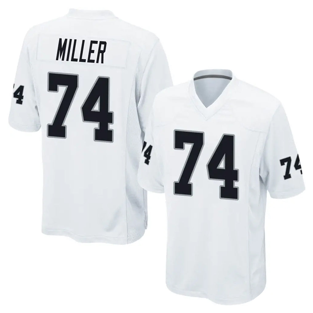 LV.Raiders #74 Kolton Miller Player White Home Game Gdoa Stitched Jerseys