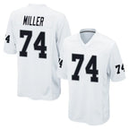 LV.Raiders #74 Kolton Miller Player White Home Game Gdoa Stitched Jerseys