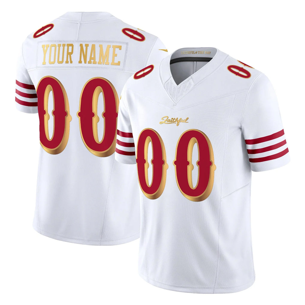 Custom SF.49ers White 2025 Rivalries Collection Game Limited Any Name & Numbers Gdoa Stitched Jerseys