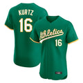 Athletics #16 Nick Kurtz Player Kelly Green Limited Elite Home Game Gdoa Stitched Jerseys