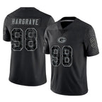 GB.Packers #98 Javon Hargrave Player Black Reflective Limited Home Game Gdoa Stitched Jerseys