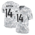 D.Broncos #14 Courtland Sutton Player Arctic Camo Salute To Service Limited Gdoa Stitched Jerseys