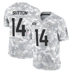 D.Broncos #14 Courtland Sutton Player Arctic Camo Salute To Service Limited Gdoa Stitched Jerseys