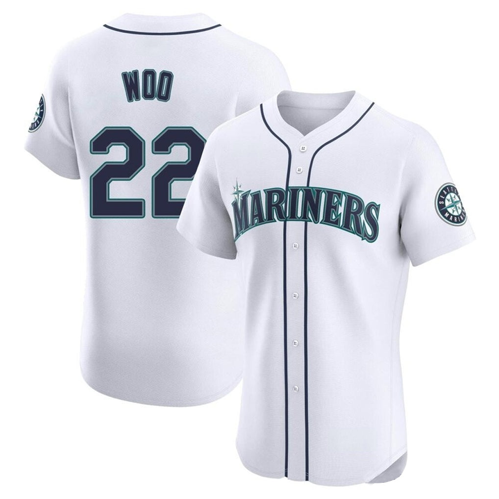 S.Mariners #22 Bryan Woo Player White Home Limited Elite Fdoa Stitched Jerseys