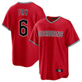 C.Guardians #6 David Fry Player Red Home Game Gdoa Stitched Jerseys