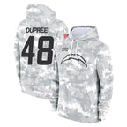 LA.Chargers #48 Bud Dupree Player Arctic Camo Salute to Service Hoodies Limited Game Gdoa Stitched Jerseys