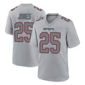 NE.Patriots #25 Marcus Jones Player Gray Fashion Limited Home Game Gdoa Stitched Jerseys
