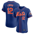 NY.Mets #12 Francisco Lindor Player Royal Limited Elite Home Fdoa Stitched Jerseys
