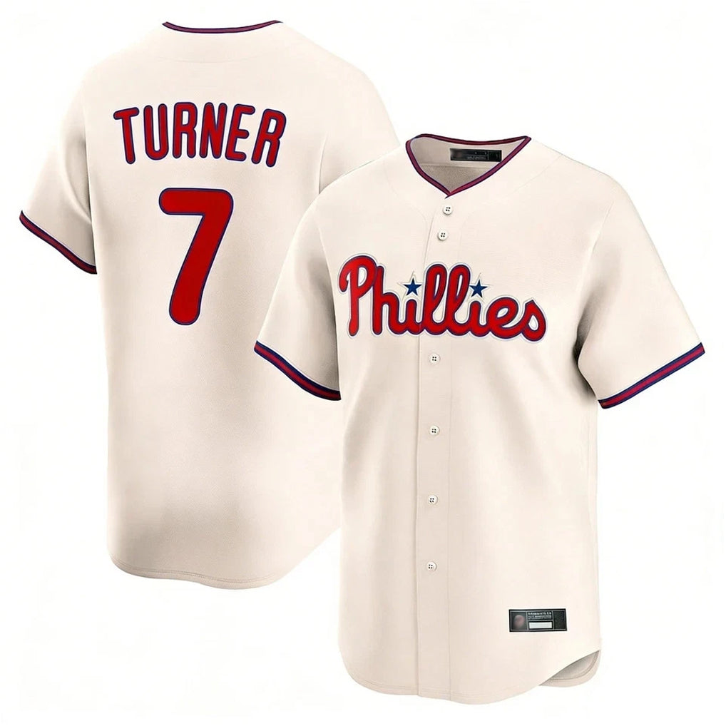P.Phillies #7 Trea Turner Player Cream Home Limited Fdoa Stitched Jerseys