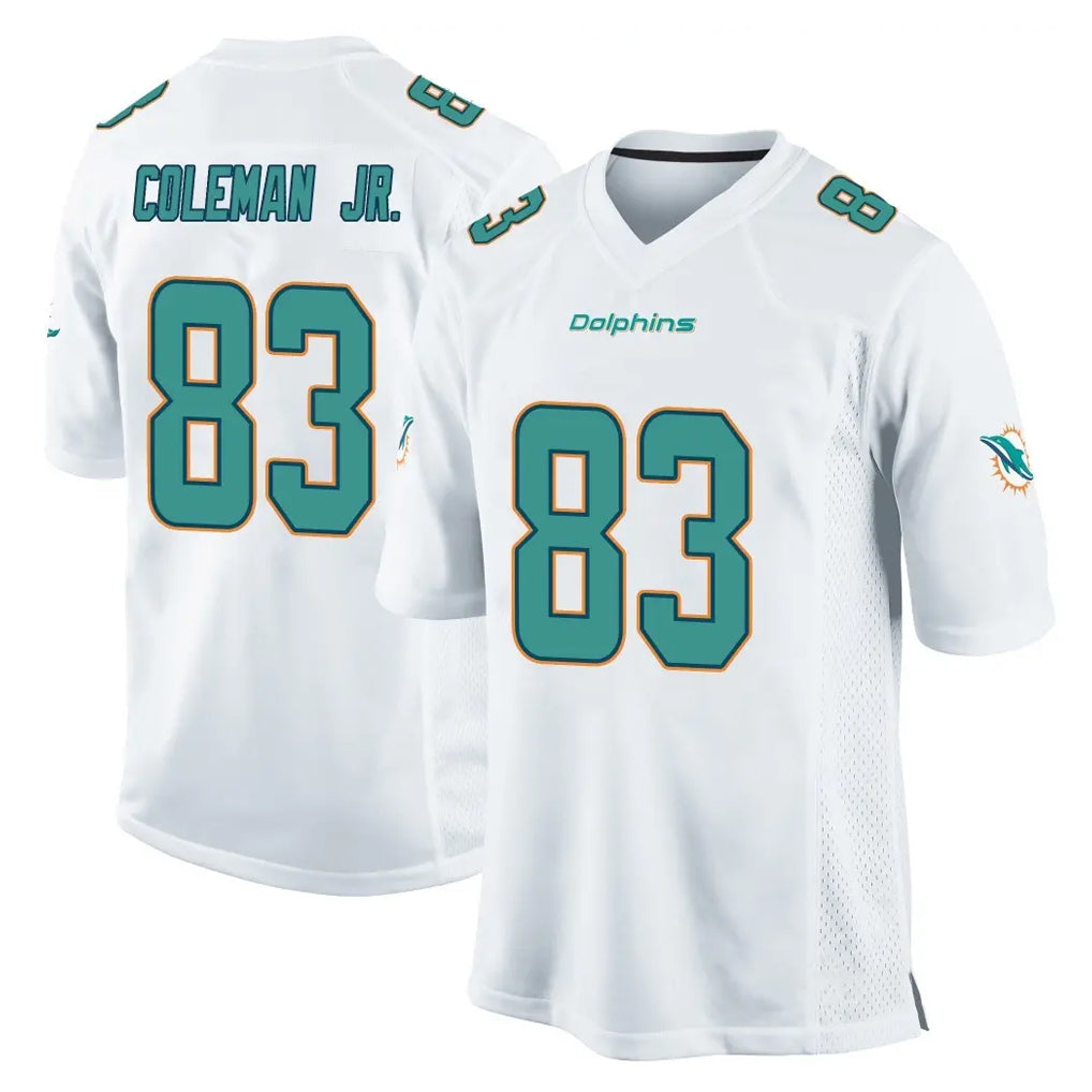 M.Dolphins #83 Kevin Coleman Jr. Player White Home Game Gdoa Stitched Jerseys