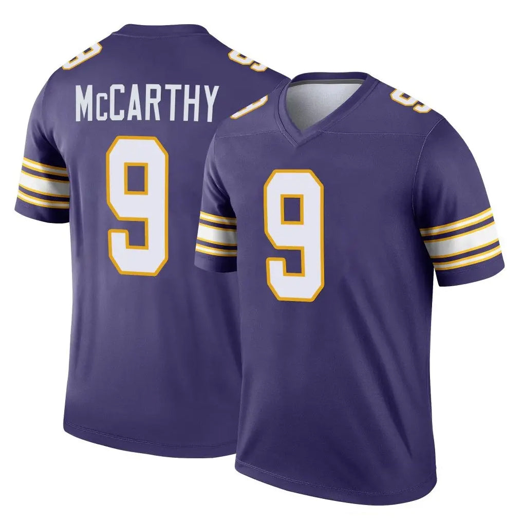 M.Vikings #9 J.J. McCarthy Player Purple Limited Classic Home Game Gdoa Stitched Jerseys