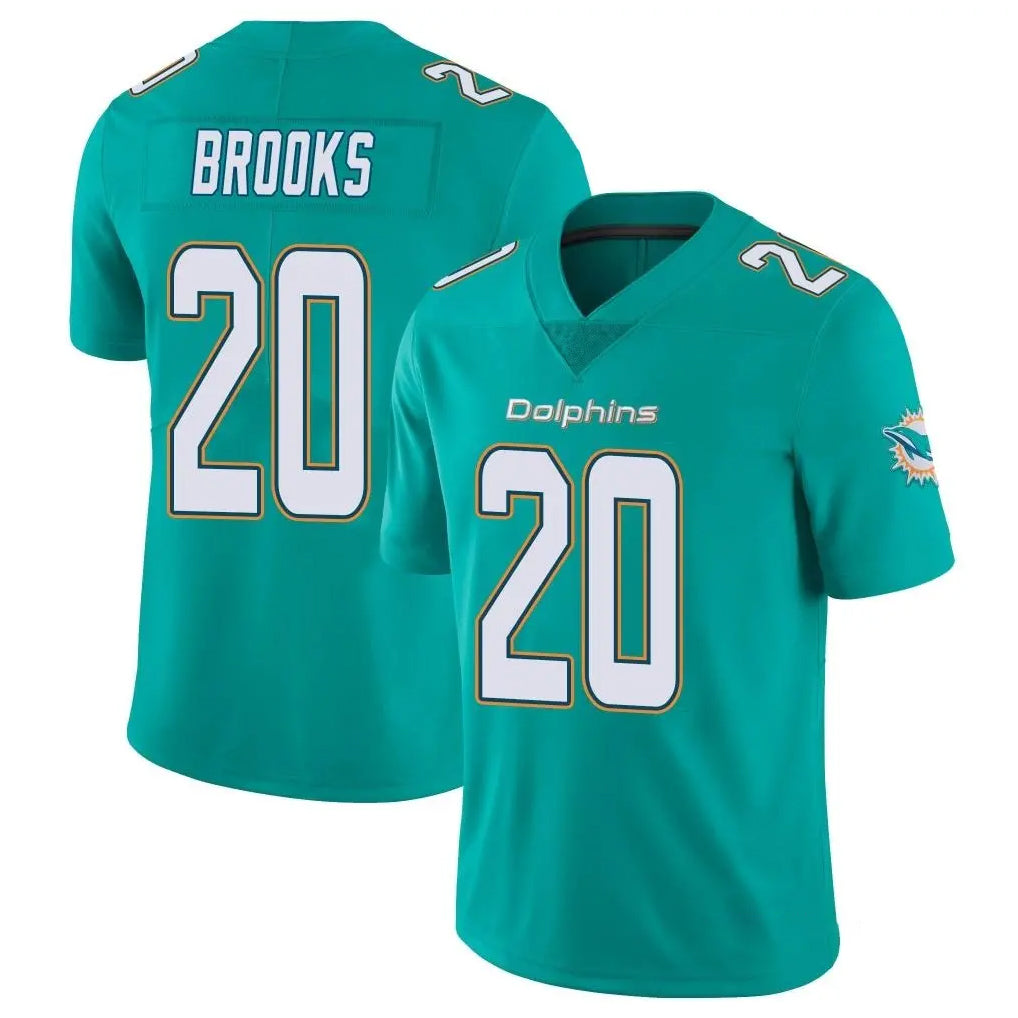 M.Dolphins #20 Jordyn Brooks Player Aqua Limited Vapor Untouchable Home Game Gdoa Stitched Jerseys