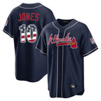A.Braves #10 Chipper Jones Player Navy USA 250 Fourth Of July Limited Home Game Gdoa250Ys Stitched Jerseys
