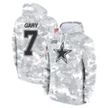 D.Cowboys #7 Rashan Gary Player Arctic Camo Salute to Service Hoodies Limited Game Gdoa Stitched Jerseys