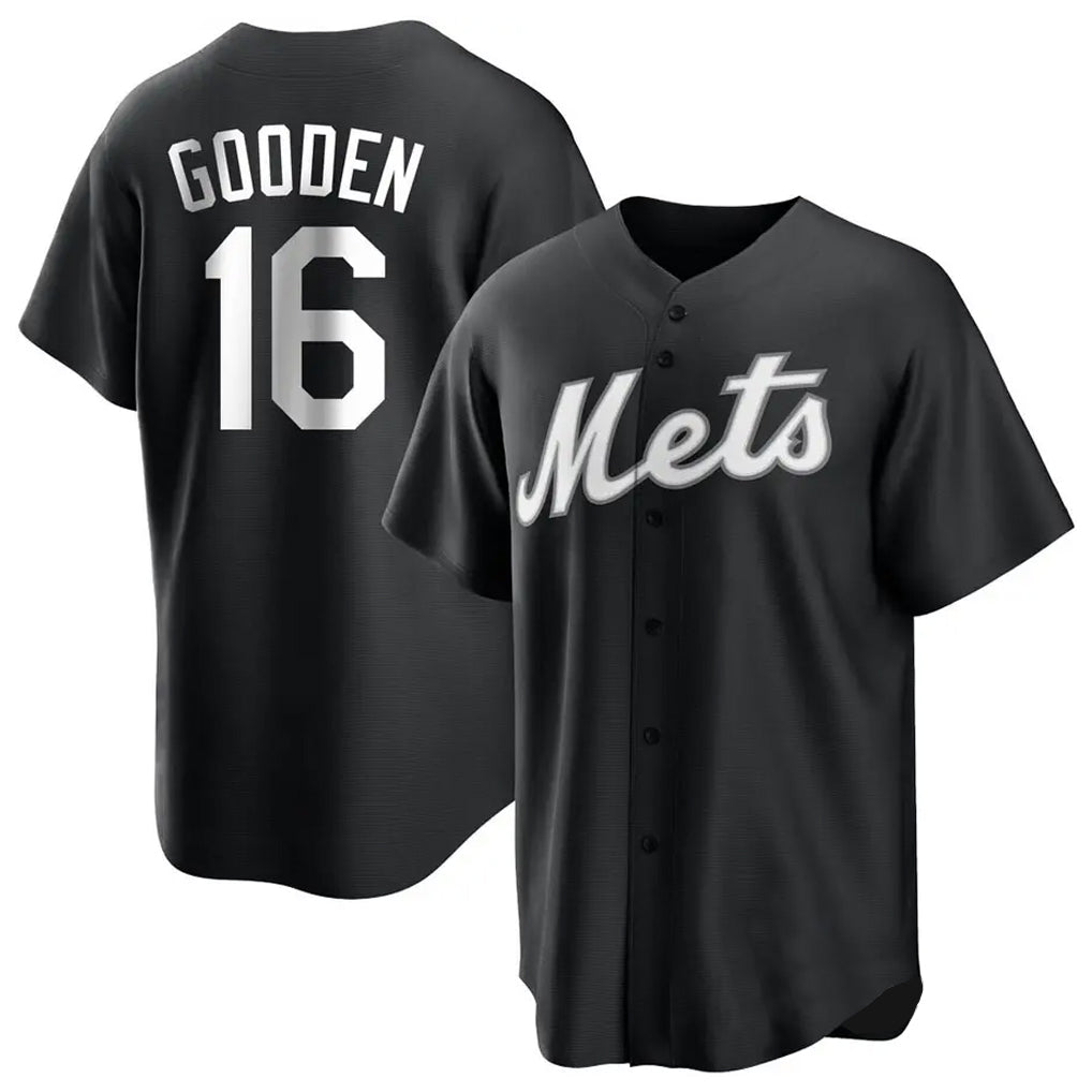NY.Mets #16 Dwight Gooden Player Black Home Game Fdoa Stitched Jerseys