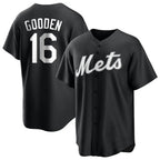 NY.Mets #16 Dwight Gooden Player Black Home Game Fdoa Stitched Jerseys