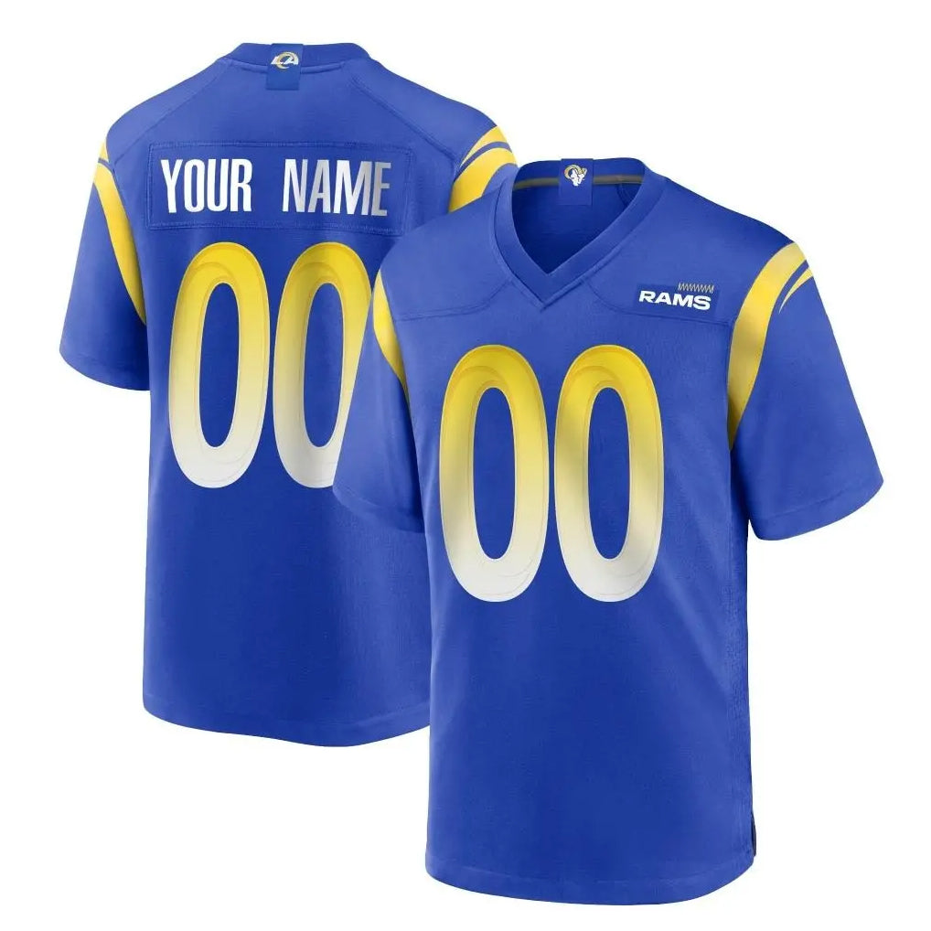 Custom LA.Rams Royal Home Game Any Name & Numbers Gdoa Stitched Jerseys