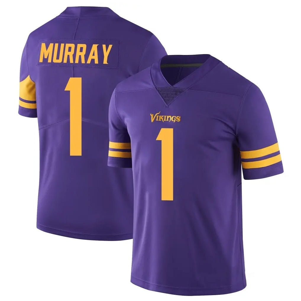 M.Vikings #1 Kyler Murray Player Purple Limited Color Rush Home Game Gdoa Stitched Jerseys
