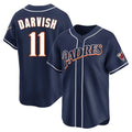 S.Diego Padres #11 Yu Darvish Player Navy Cooperstown Collection Limited Home Fdoa Stitched Jerseys