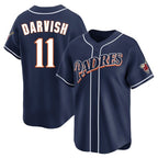 S.Diego Padres #11 Yu Darvish Player Navy Cooperstown Collection Limited Home Fdoa Stitched Jerseys