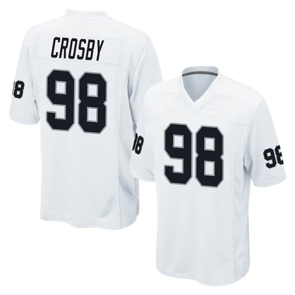 LV.Raiders #98 Maxx Crosby Player White Home Game Gdoa Stitched Jerseys