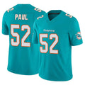 M.Dolphins #52 Patrick Paul Player Aqua Limited Vapor F.U.S.E. Home Game Gdoa Stitched Jerseys