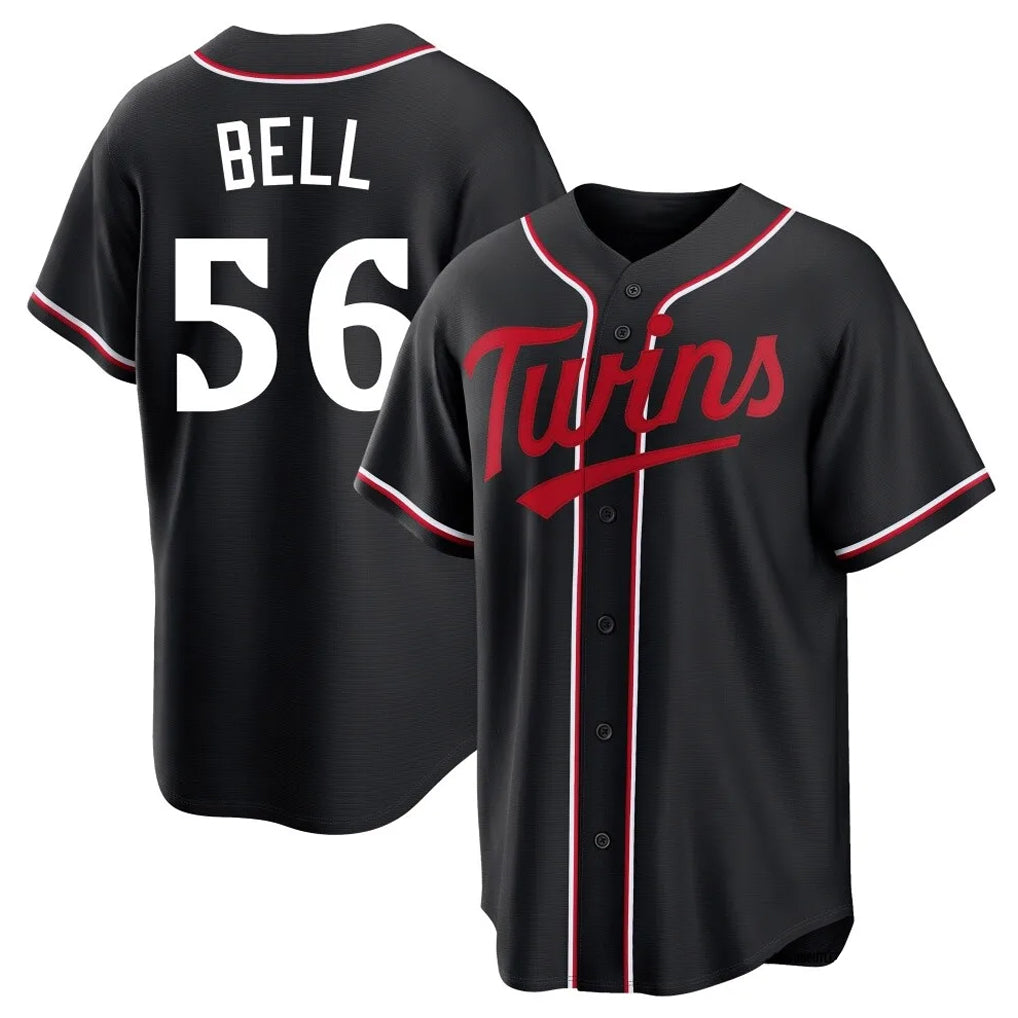 M.Twins #56 Josh Bell Player Black Fashion Out Home Limited Fdoa Stitched Jerseys