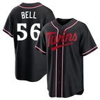 M.Twins #56 Josh Bell Player Black Fashion Out Home Limited Fdoa Stitched Jerseys