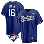 LA.Dodgers #16 Will Smith Player Royal World Series Game Fdoa Stitched Jerseys