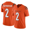 C.Bengals #2 Evan McPherson Player Orange Vapor F.U.S.E. Limited Home Game Gdoa Stitched Jerseys