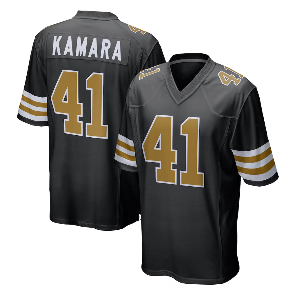 NO.Saints #41 Alvin Kamara Player Black Alternate Home Game Gdoa Stitched Jerseys