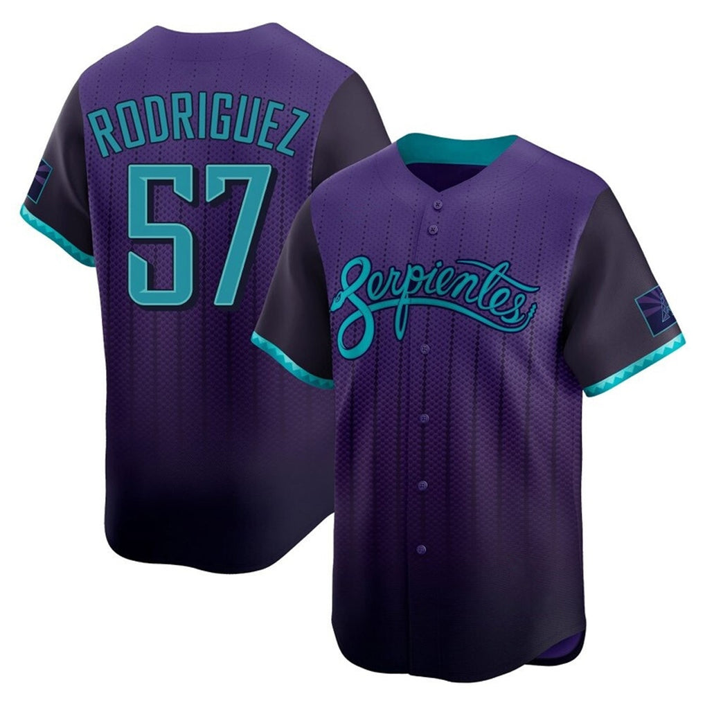 A.Diamondbacks #57 Eduardo Rodriguez Player Purple City Connect Limited Home Game Gdoa Stitched Jerseys