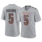 C.Bengals #5 Tee Higgins Player Gray Atmosphere Fashion Game Gdoa Stitched Jerseys