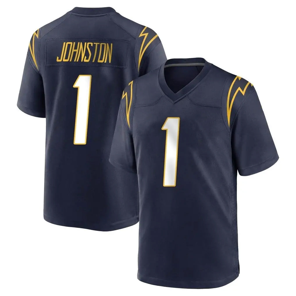 LA.Chargers #1 Quentin Johnston Player Navy Home Game Gdoa Stitched Jerseys